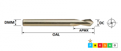 16.0mm HSS-Co Spotting Drill 120 Degrees